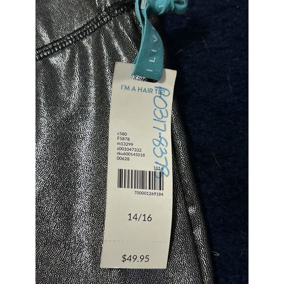 Livi Active Leggings NWT‎ Pewter Metalic Sz 14/16 (MSRP $49.95) - Picture 4 of 6